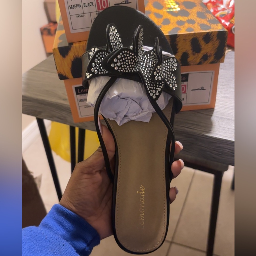 BLACK BUTTERFLY SANDALS‼️